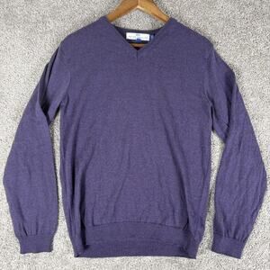 Peter Manning Sweater Mens 3 (Fits a S) Grape Purple V-Neck 100% Merino Wool
